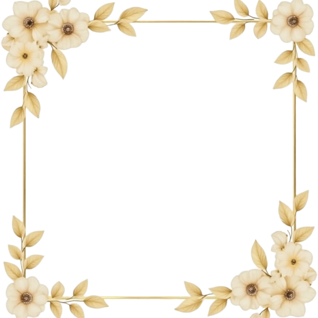 Golden Floral Frame